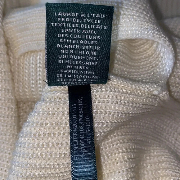 Lauren Ralph Lauren lace up cotton/ viscous blend crew neck sweater - Picture 9 of 10